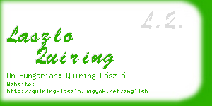 laszlo quiring business card